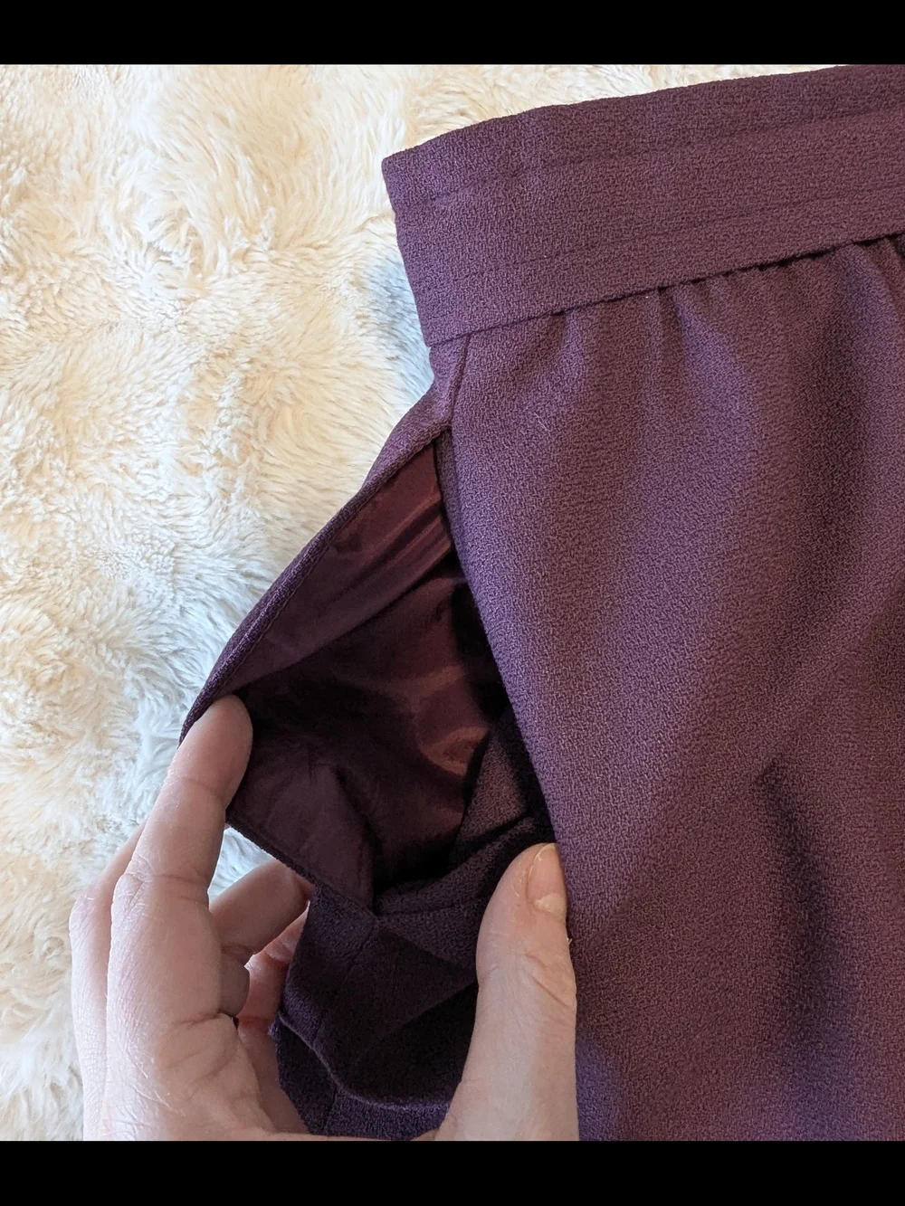 Prophecy 100% Virgin Wool Skirt | A-Line Midi | Minimalist Workwear - Picture 7 of 9